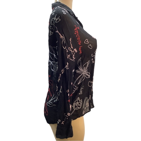 AllSaints Kyra Graffiti Size Small Blouse - Preloved - Picture 2 of 5